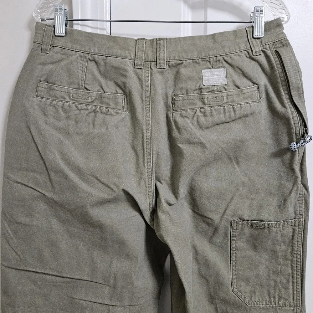 Columbia Pants Mens 34x32 Green Canvas Outdoor Utility Straight Leg GoGorpcore